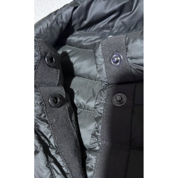 Athleta Downkind Goose Down Jacket Size XXS Gray Snaps Packable Lightweight - Picture 2 of 11
